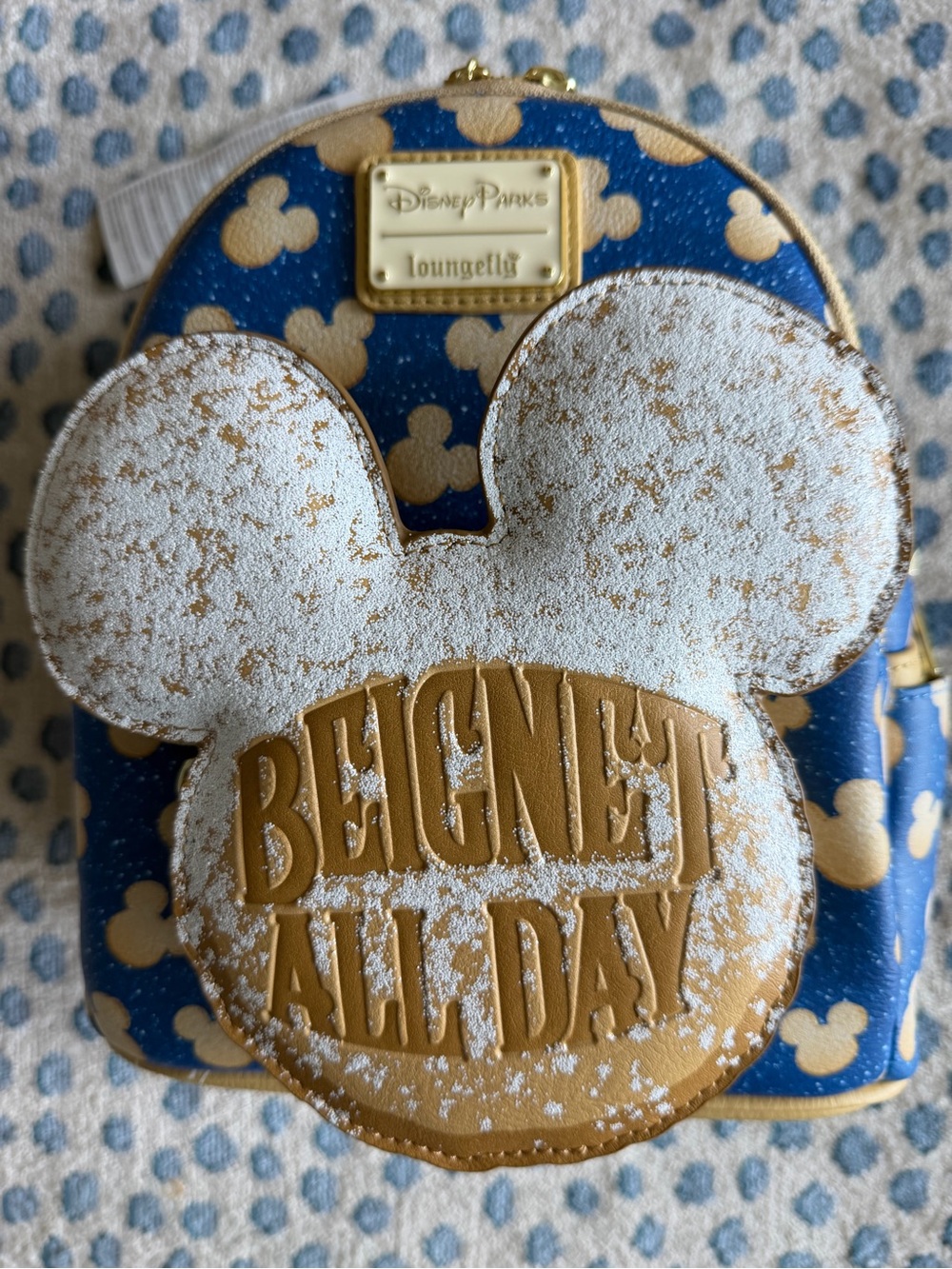 Disney Blue and Gold Beignet All Day Mini Backpack
